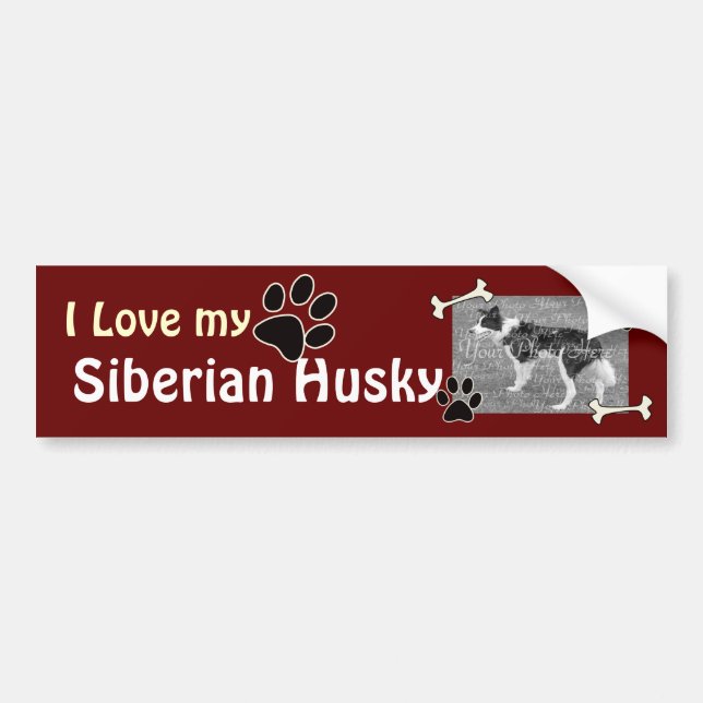 Jag älskar min Husky bildekal (Framsidan)