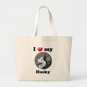 Jag älskar min Husky Jumbo Tygkasse