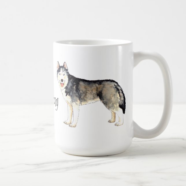 Jag älskar min Husky Kaffemugg (Höger)