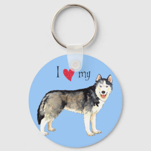 Jag älskar min Husky Nyckelring