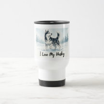 Jag älskar min Husky-resemugg