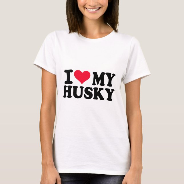 Jag älskar min Husky T-shirt (Framsida)