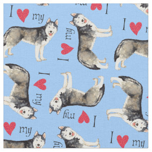 Jag älskar min Husky Tyg
