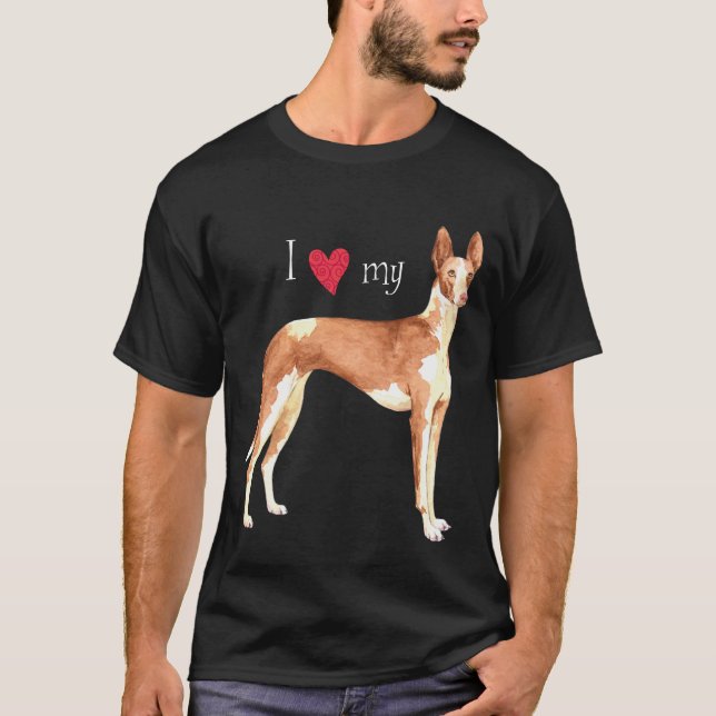 Jag älskar min Ibizan hund Tee Shirt (Framsida)