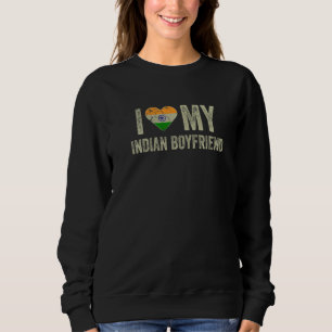 Jag älskar min indiske pojkvän Indien flagga rolig T Shirt