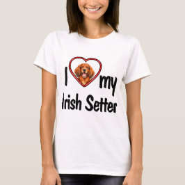 Jag älskar min irländsk setter Söt röd hjärta foto T Shirt
