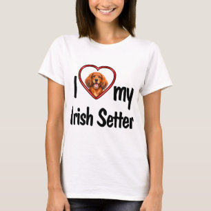 Jag älskar min irländsk setter Söt röd hjärta foto T Shirt