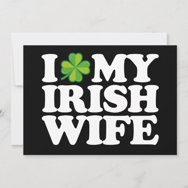Jag älskar min irländska fru Roligt par St Patrick Inbjudningar (Framsida)