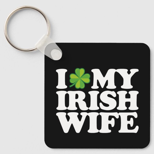 Jag älskar min irländska fru Roligt par St Patrick Nyckelring (Framsida)