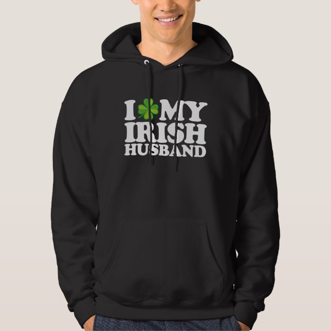 Jag älskar min irländska make par St Patrick's Day Hoodie (Framsida)