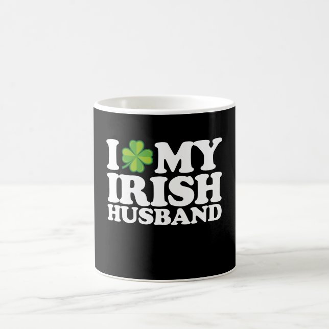 Jag älskar min irländska make Par St Patrick's Day Kaffemugg (Center)