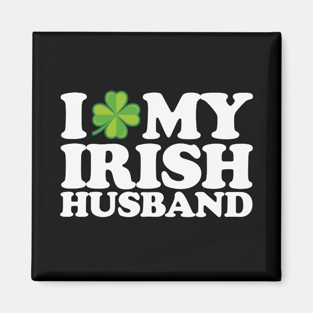 Jag älskar min irländska make par St Patrick's Day Magnet (Framsidan)