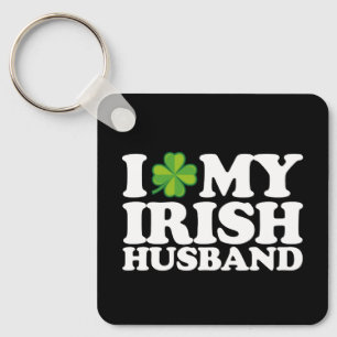 Jag älskar min irländska make par St Patrick's Day Nyckelring