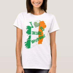Jag älskar min irländska pojkvän Irland Karta T Shirt