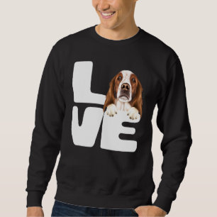 Jag älskar min irländska röd och vit setter hund lång ärmad tröja