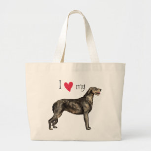 Jag älskar min irländska Wolfhound Jumbo Tygkasse