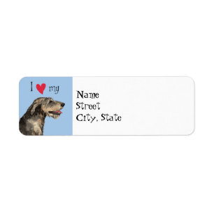 Jag älskar min irländska Wolfhound Returadress Etikett