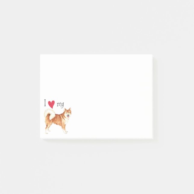 Jag älskar min isländska Sheepdog Post-it Block (Framsida)
