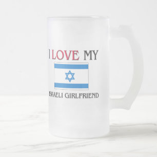 Jag älskar min israeliska flickvän frostat ölglas