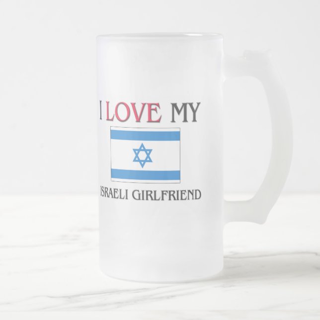 Jag älskar min israeliska flickvän frostat ölglas (Höger)