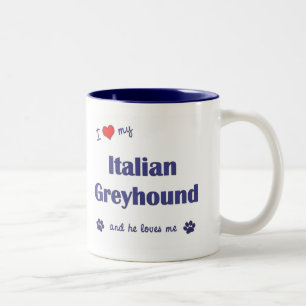 Jag älskar min italienska vinthund (den Male Två-Tonad Mugg