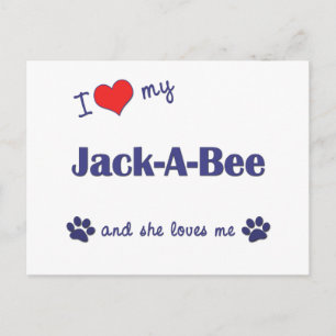 Jag älskar min Jack-A-Bee (honhund) Vykort