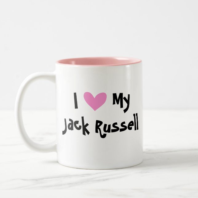 Jag älskar min jackRussell Terrier Två-Tonad Mugg (Vänster)