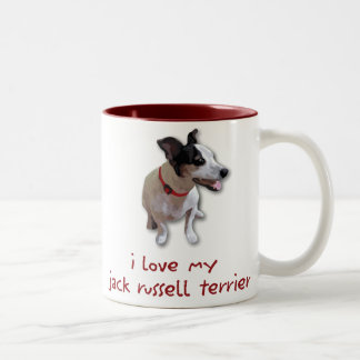 jag älskar min jackrussell terrier Två-Tonad mugg