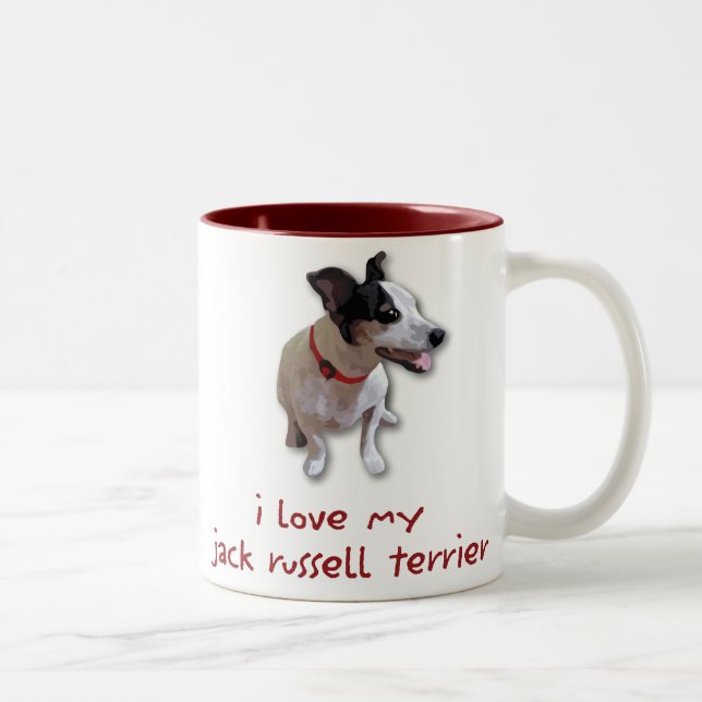 jag älskar min jackrussell terrier Två-Tonad mugg (Höger)