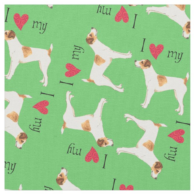 Jag älskar min jackRussell Terrier Tyg (Närbild)