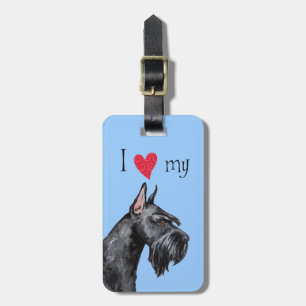 Jag älskar min jätte- Schnauzer Bagagebricka