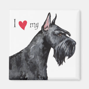 Jag älskar min jätte- Schnauzer Magnet
