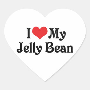 Jag älskar min Jelly Bean Hjärtformat Klistermärke