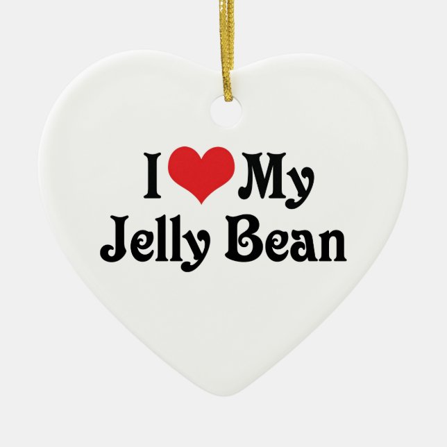 Jag älskar min Jelly Bean Julgransprydnad Keramik (Framsidan)