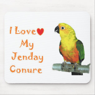 Jag älskar min Jenday Conure datormus vadderar Musmatta