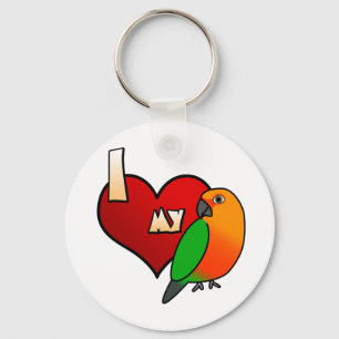 Jag älskar min Jenday Conure Keychain Nyckelring