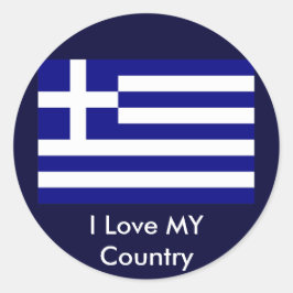Jag älskar MIN jGibney för den landGrekland flagga Runt Klistermärke