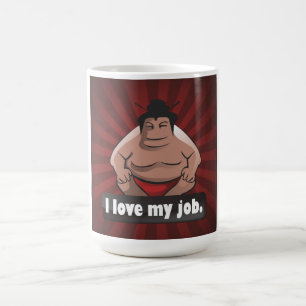 Jag älskar min jobbsumo kaffemugg