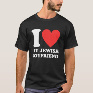 Jag älskar min judiske pojkvän jag röd hjärta min t shirt