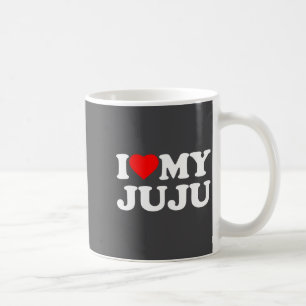 Jag älskar min Juju Heart Family Mormor Långärmad Kaffemugg