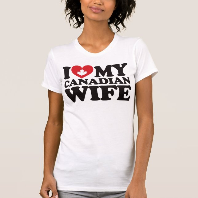 Jag älskar min kanadensiska fru t-shirt (Framsida)
