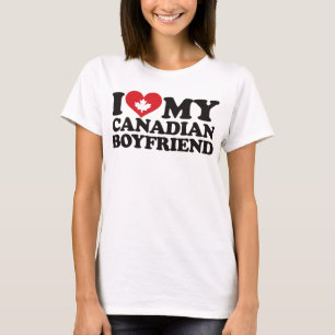 Jag älskar min kanadensiska pojkvän t shirt