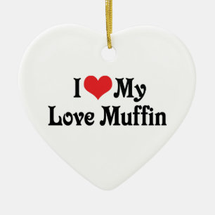 Jag älskar min kärleksmuffin julgransprydnad keramik