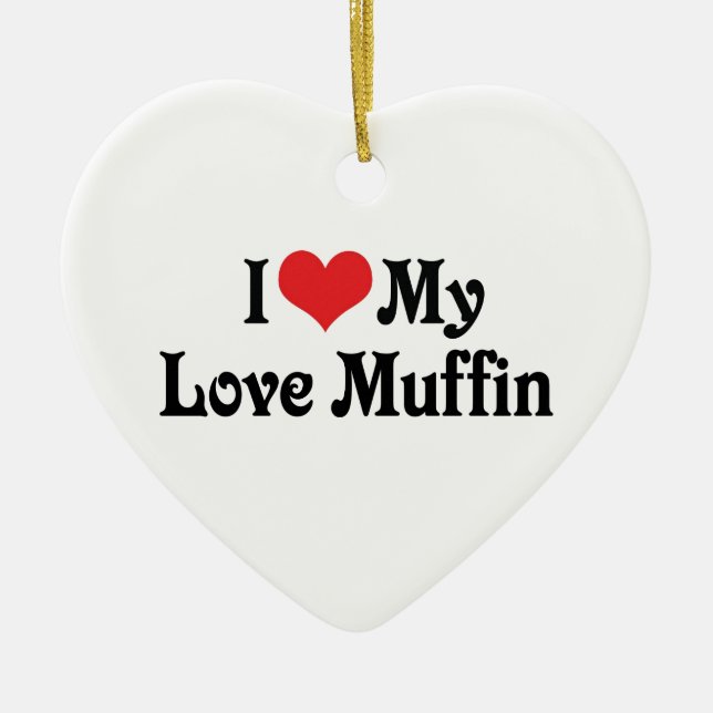 Jag älskar min kärleksmuffin julgransprydnad keramik (Framsidan)