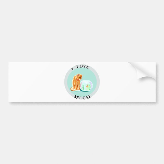 Jag älskar min katt! bildekal (Framsidan)