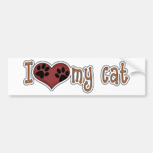 Jag älskar min katt*Bumper Sticker* Bildekal