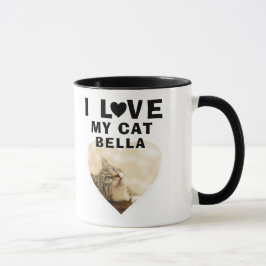 Jag älskar min katt hjärta foto kattnamn mugg