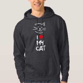 Jag älskar min katt hoodie