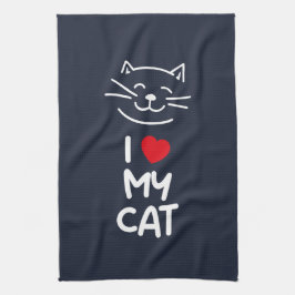 Jag älskar min katt kökshandduk