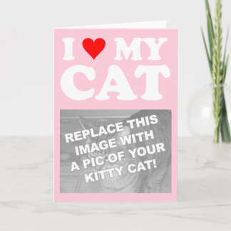Jag älskar min katt kort